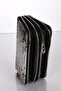 Genuine Snakeskin Double Zipper Money Portfolio Clutch Purse Wallet - 4