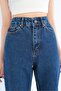 Happy Women's Dark Blue Lycra Mom Jean Pants MOMJEANS - 2