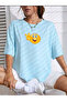 Emoji Printed Oversize Unisex T-shirt Casual Boyfirend - 2