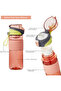 Tkk 550ml Lockable Lid Water Bottle with Straw Free Carrying Strap Strainer - 6
