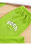 Children's Hooded Phosphor Green 3-Piece White Strappy Crop Tracksuit Set - 3