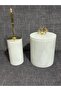 White Marble Gold Coral Bathroom Set of 2
