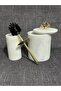 White Marble Gold Coral Bathroom Set of 2 - 2