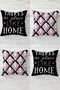 Home Sweet Home Written Hidden Zippered Throw Pillow Cover Seat Pillow Cover Set (4 PCS)