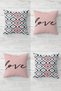 Love Written Colorful Pentagons Pattern Hidden Zippered Throw Pillow Cover Seat Pillow Cover Set(4PCS)