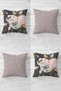 Sakura Watercolor - Floral Patterned and Hidden Zippered Throw Pillow Cover Set (4 PCS)