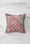 Vintage Roses and Ethnic Rug Pattern Concealed Zippered Throw Pillow Cover Seat Pillow Case Set (4 PCS) - 3