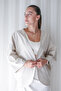 Women's Jacket + Cream Linen Short Kimono - 4