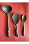 Ivory Hard Tip Heat Resistant Fireproof Non-Stick Silicone Spoon Set 3 Pieces 22Cm/20Cm Spoon 28cm Ladle