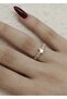 Gold heart zicon stone women's ring - 2