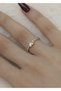 Gold heart zicon stone women's ring