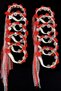 Red Fancy Bride Bridesmaid Henna Night Wedding Circumcision Tambourine, Three Size Laser Flower Ribbon Ornamented 5 Pieces - 3
