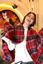 Plaid Patterned Scarf Shoulder Shawl 70X180 cm 1202 Red