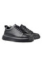 Genuine Leather Men's Lace-Up Large Size Black Sneaker Shoes Massa (Size 36-50) - 3