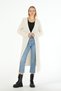 WOMEN'S FASHION MODEL FEATHERED HOODED SPORTS LONG KNITWEAR CARDIGAN