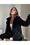 Suede Fur Lined Coat/Jacket Black