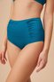 High Waist Pleated Textured Bikini Bottom