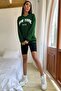 Unisex Green New York Printed Oversize Crew Neck Sweatshirt - 5