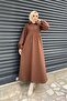 Front Buttoned Three Thread Dress Brown