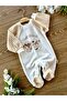 Velvet Baby Sleeping Bag with Booties and Scarf Bears - 2