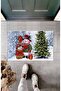 New Year's Themed Snowman Figured Red Green White Digital Printed Bath Mat 50x70 - 3