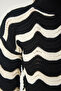 Women's Black Patterned Crop Knitwear Sweater CI00096 - 4