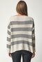 Women's Cream Boat Neck Striped Knitwear Sweater RV00153 - 5