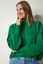 Women's Green Turtleneck Comfortable Knitwear Sweater KG00007