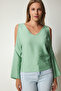 Women's Water Green Shoulder-Decollete Flowy Ayrobin Blouse to00080 - 4