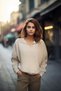 Beige Thessaloniki/Knitwear Look Zippered Relaxed/Comfortable Fit Knitted Sweatshirt TWOAW24SW00001 - 2