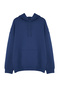 Navy Blue Large Size Apushion Oversize/Wide Cut Inside Fleece/Warm Sweatshirt Tmnaw24Ao00013 - 6