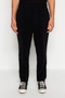 Black Regular/Normal Cut Warm Fleece Hidden Lace-Up Jogger Sweatpants Tmnaw24Ea00021 - 3