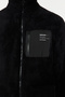Black Unisex Regular/Normal Cut Stand Collar Zippered Plush Cardigan-Sweatshirt TMNAW24SW00089 - 6