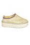 R612047302 Beige Suede Thick Soled Women's Slippers with Hairy Inside - 6