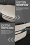 Beige Premium Protector, High Quality Suede Isofix Cushion - Extra Pocket - 6