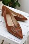 DuScenic Tan Buckle (4cm) Pointed Toe Heeled Shoes - 3