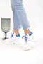 women's blue e white inner wedge heeled sports shoes - 5