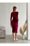 Round Neck Padded Silvery Wrist Design Midi Length Evening Dress Wedding Engagement Graduation Promise - 7