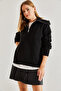 Women's Black Turtleneck Zippered Knitwear Sweater 20234197 - 5