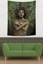 Forest Haired Girl Stain Resistant Fabric Wall Cloth Wall Tapestry Tapestry
