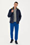 BASE. POLO ASSN. NAVY BLUE HOODED COAT - 3
