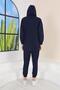 Women's Casual Sports Suit with Side Snaps DARK BLUE - 2