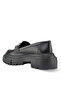 ®| Smart Women's Black 5cm High Special Thick Sole Hard Durable Stylish Style Loafer Shoes - 5