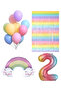 Colorful Birthday Party Set Rainbow Balloon Figure Foil Balloon Backdrop Set