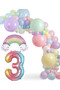 RAINBOW CONCEPT BALLOON CHAIN SET CLOUDY FOIL BALLOON NUMBER FOIL BALLOON SET - 2