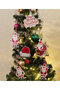 10cm 6 Pieces Santa Claus Patterned UV Printed Wooden Christmas Tree Ornament - 2
