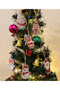8cm 6 Pieces Mixed Pattern UV Printed Wooden Christmas Tree Ornament - 2