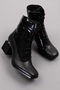 Women's Genuine Leather Snake Detailed Medium Heel Boots Ast.506 - 2
