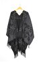 Women's Burgundy Double Sided Shoulder Shawl Poncho