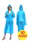 Women's Windproof Hooded Raincoat Eva Raincoat 10 Pieces